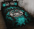 Marquesas Islands Polynesian Quilt Bed Set Hibiscus Turquoise Black - Polynesian Pride