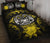 Marquesas Islands Polynesian Quilt Bed Set Hibiscus Yellow Black - Polynesian Pride