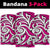 Polynesian Maori Ethnic Ornament Pink Bandana 3 - Pack - Polynesian Pride