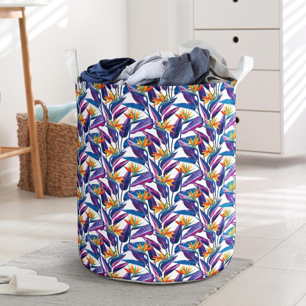 Tropical Strelitzia Hawaii Laundry Basket Laundry Basket One Size Black - Polynesian Pride