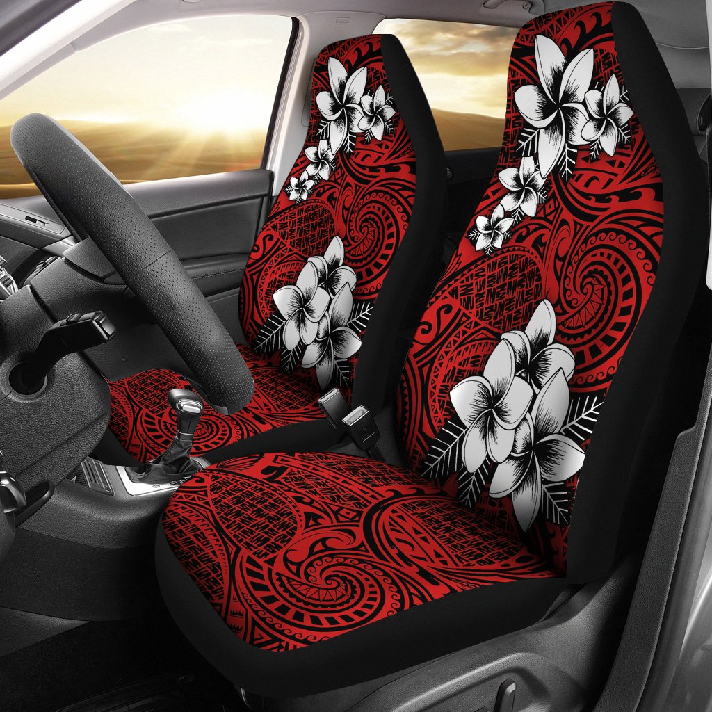 Hawaii Car Seat Covers - Tribe Plumeria Red - Polynesian Pride
