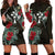 Kosrae Hoodie Dress - Kosrae Flag Hibiscus Black - Polynesian Pride