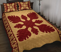 Hawaiian Quilt Pattern Palm Tree Skillful Quilt Bed Set - Polynesian Pride