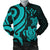 Kosrae Micronesian Men Bomber Jacket - Turquoise Tentacle Turtle Turquoise - Polynesian Pride