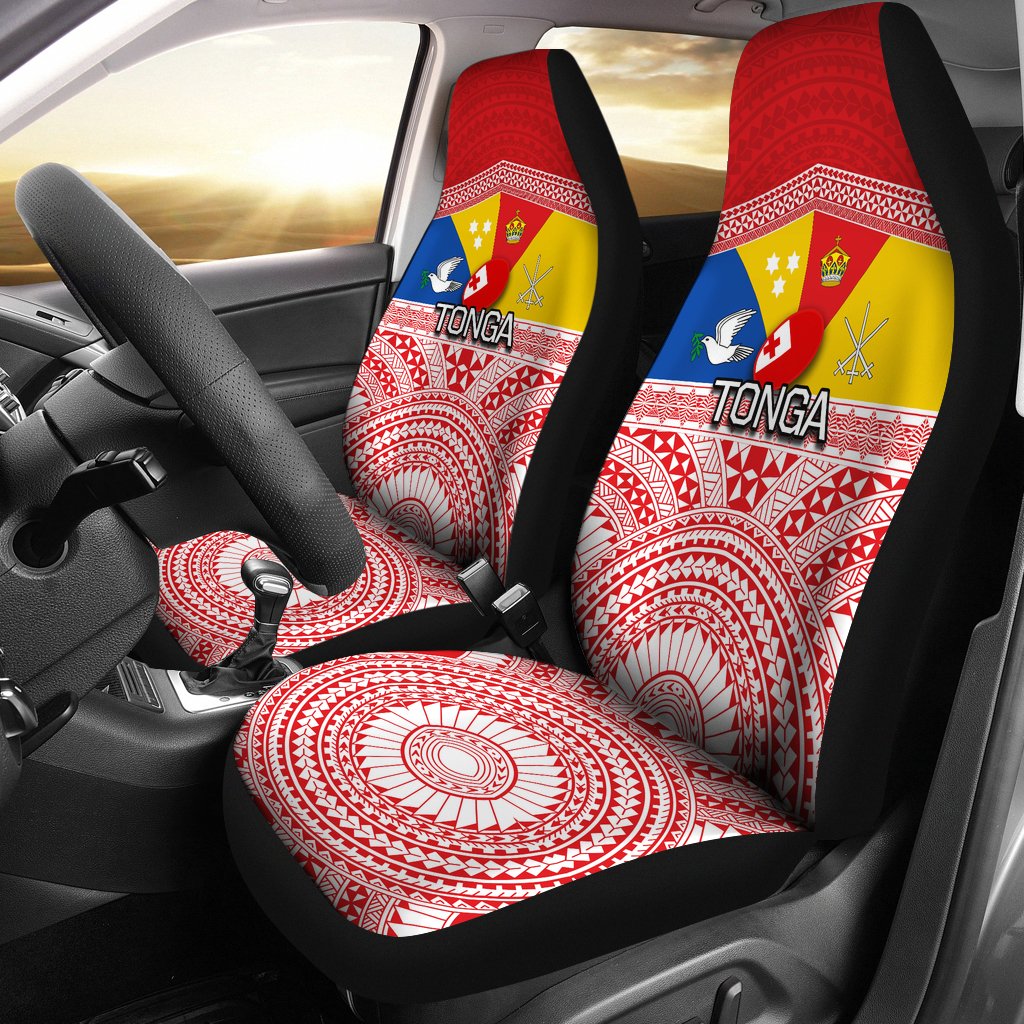 Tonga Rugby Car Seat Covers Special Coat Of Arms - Polynesian Pride
