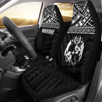 Tonga Custom Personalised Car Seat Covers - Tonga Coat of Arms Polynesian Tattoo Black Universal Fit Black - Polynesian Pride