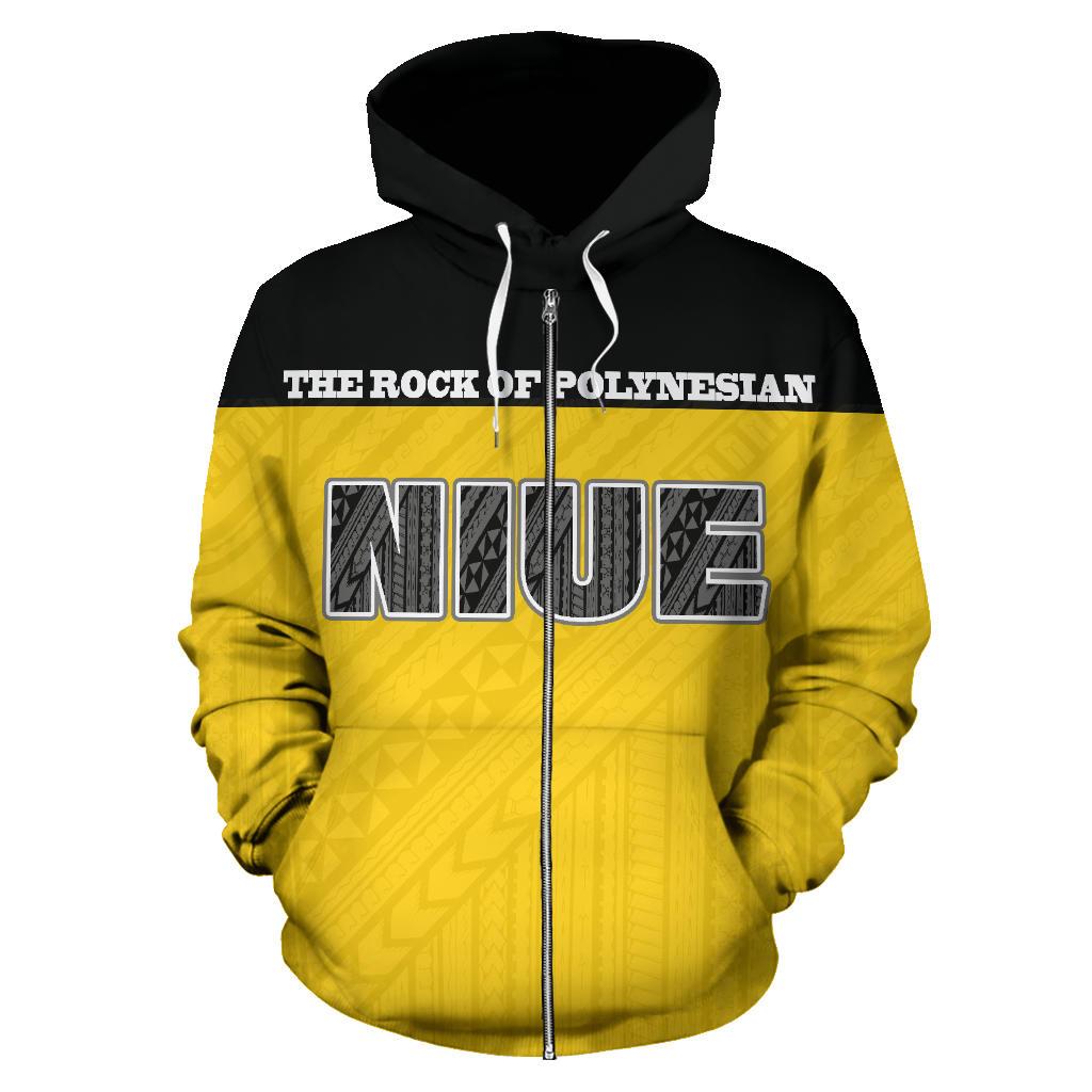 Niue All Over Zip up Hoodie Polynesian Uga - Polynesian Pride