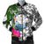 Marshall Islands Custom Personalised Men's Bomber Jacket - Turtle Plumeria Banana Leaf White - Polynesian Pride