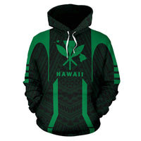 Hawaii Kanaka Polynesian Hoodie Green - Polynesian Pride