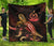 Vanuatu Polynesian Premium Quilt - Turtle With Blooming Hibiscus Gold - Polynesian Pride