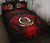 Vanuatu Polynesian Quilt Bed Set Hibiscus Red Black - Polynesian Pride