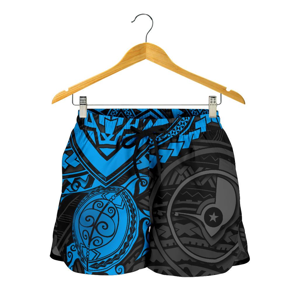 Yap Polynesian Shorts (Women) - Blue Turtle - Polynesian Pride