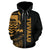 Tuvalu Polynesian Zip up Hoodie Line Gold - Polynesian Pride