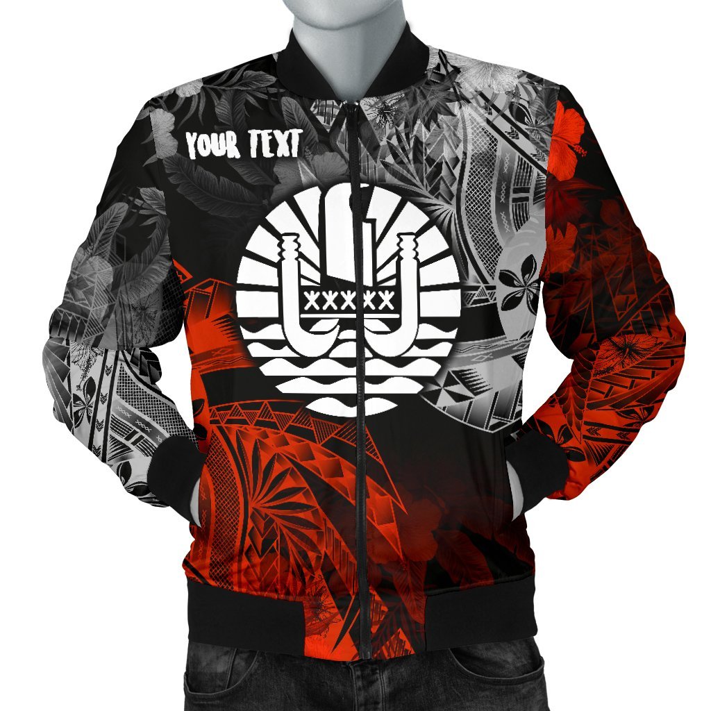 Tahiti Polynesian Personalised Men's Bomber Jacket - Vintage Polynesian Turtle Black - Polynesian Pride