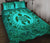 Polynesian Quilt Bed Set - Green Turtle Palm Torquoise Version Green - Polynesian Pride