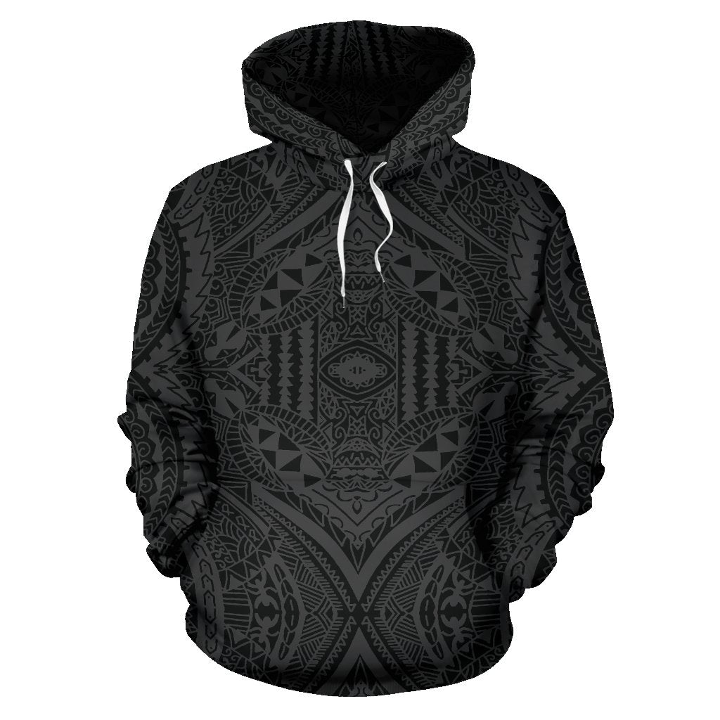 Hawaii Hoodie Polynesian Symmetry Gray Pullover Unisex Art - Polynesian Pride