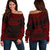 Norfolk Island Polynesian Chief Women's Off Shoulder Sweater - Red Version Red - Polynesian Pride