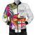 Fiji Polynesian Men's Bomber Jacket - Hibiscus White Pattern White - Polynesian Pride