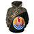 Tahiti Zip up Hoodie Tahiti Flag Polynesia Tattoo Gold - Polynesian Pride