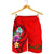 Guam Polynesian Custom Personalised Men's Shorts - Floral With Seal Red - Polynesian Pride