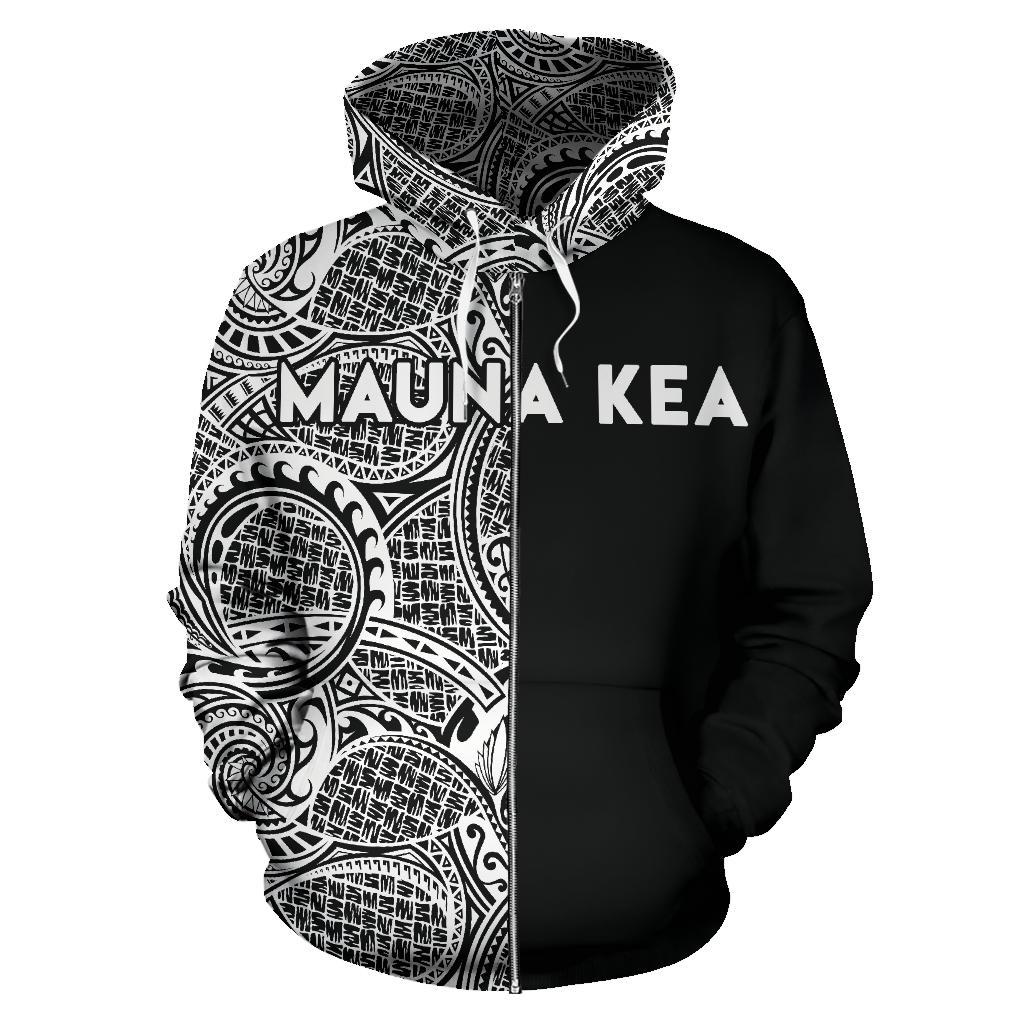 Hawaii Mauna Kea Polynesian Zip up Hoodie The Half White - Polynesian Pride