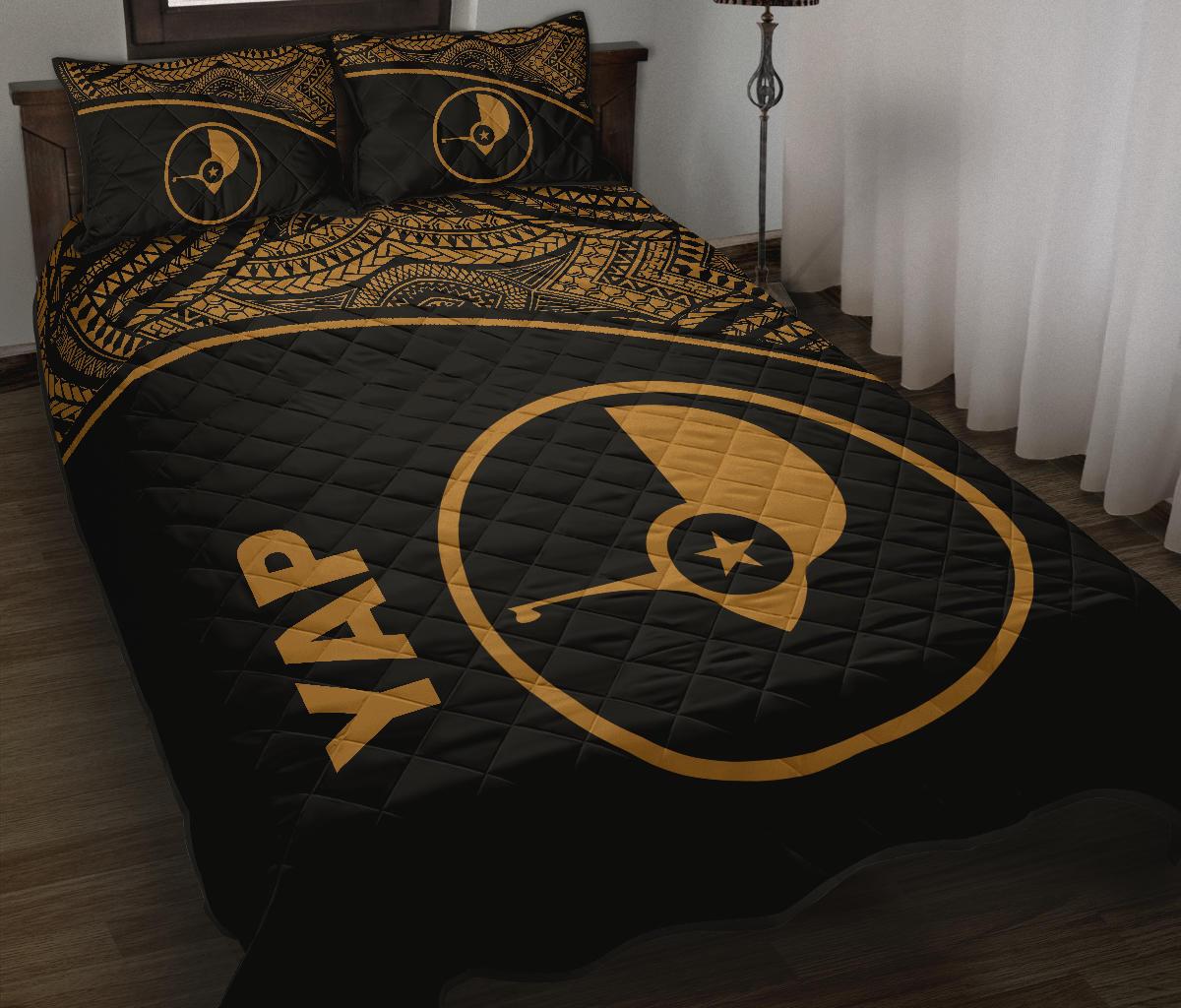 Yap Quilt Bed Set - Yap Flag Curve Version - Polynesian Pride