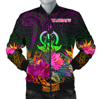 Vanuatu Men's Bomber Jacket - Summer Hibiscus Reggae - Polynesian Pride