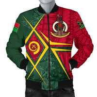 Vanuatu Men's Bomber Jacket - Vanuatu Legend Red - Polynesian Pride
