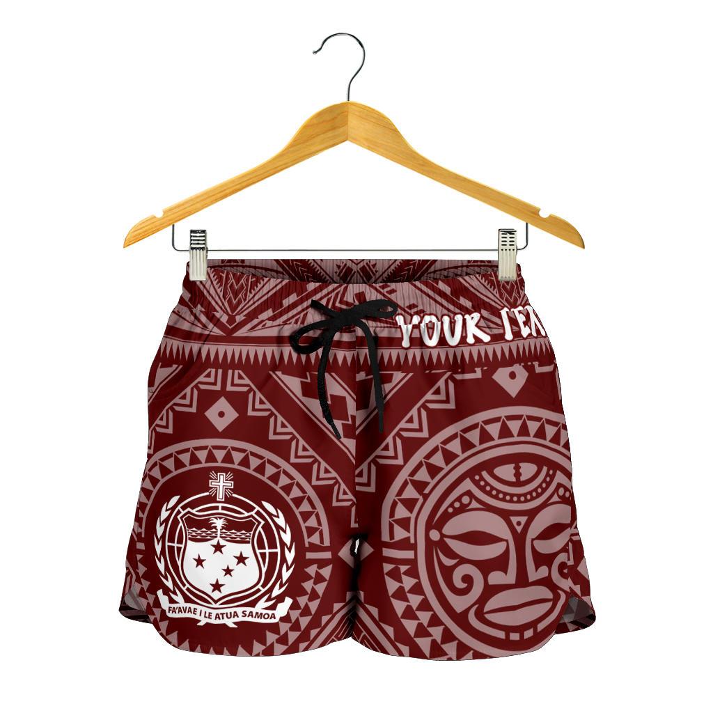 Samoa Personalised Women's Short - Samoa Seal In Polynesian Tattoo Style (Red) - Polynesian Pride