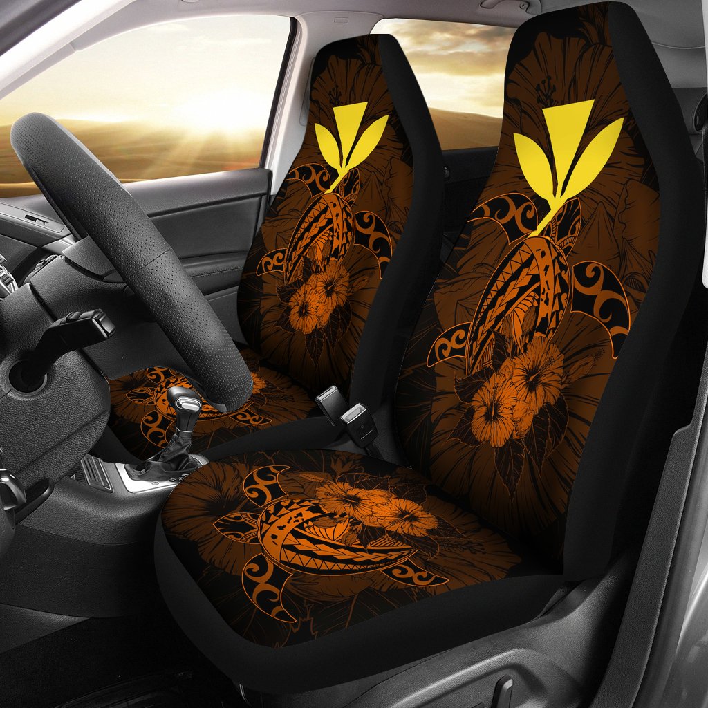 Hawaii Hibiscus Car Seat Cover - Harold Turtle - Orange - Polynesian Pride