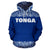 Tonga All Over Hoodie Polynesian Blue and White - Polynesian Pride