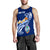 Guam Personalised Men's Tank Top - Guam Seal Polynesian Patterns Plumeria (Blue) - Polynesian Pride