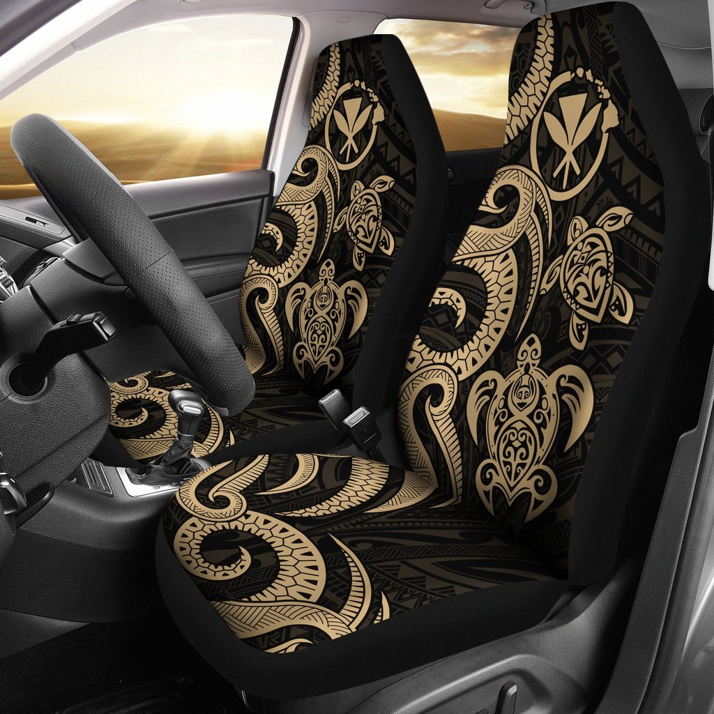 Polynesian Hawaii Car Seat Covers - Gold Tentacle Turtle Universal Fit GOLD - Polynesian Pride