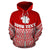 Pohnpei Polynesian Custom Zip up Hoodie Red Pride Map and Seal - Polynesian Pride