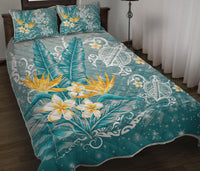 Hawaii Polynesian Turtles Plumeria Tropical Quilt Bed Set - Winter Style - AH - Polynesian Pride