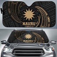 Polynesian Nauru Sun Shades - Gold Tribal Wave Auto Sun Shade Universal Fit Gold - Polynesian Pride