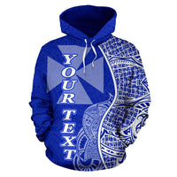 Wallis nd Futuna Polynesian Custom Hoodie Coconut Blue - Polynesian Pride