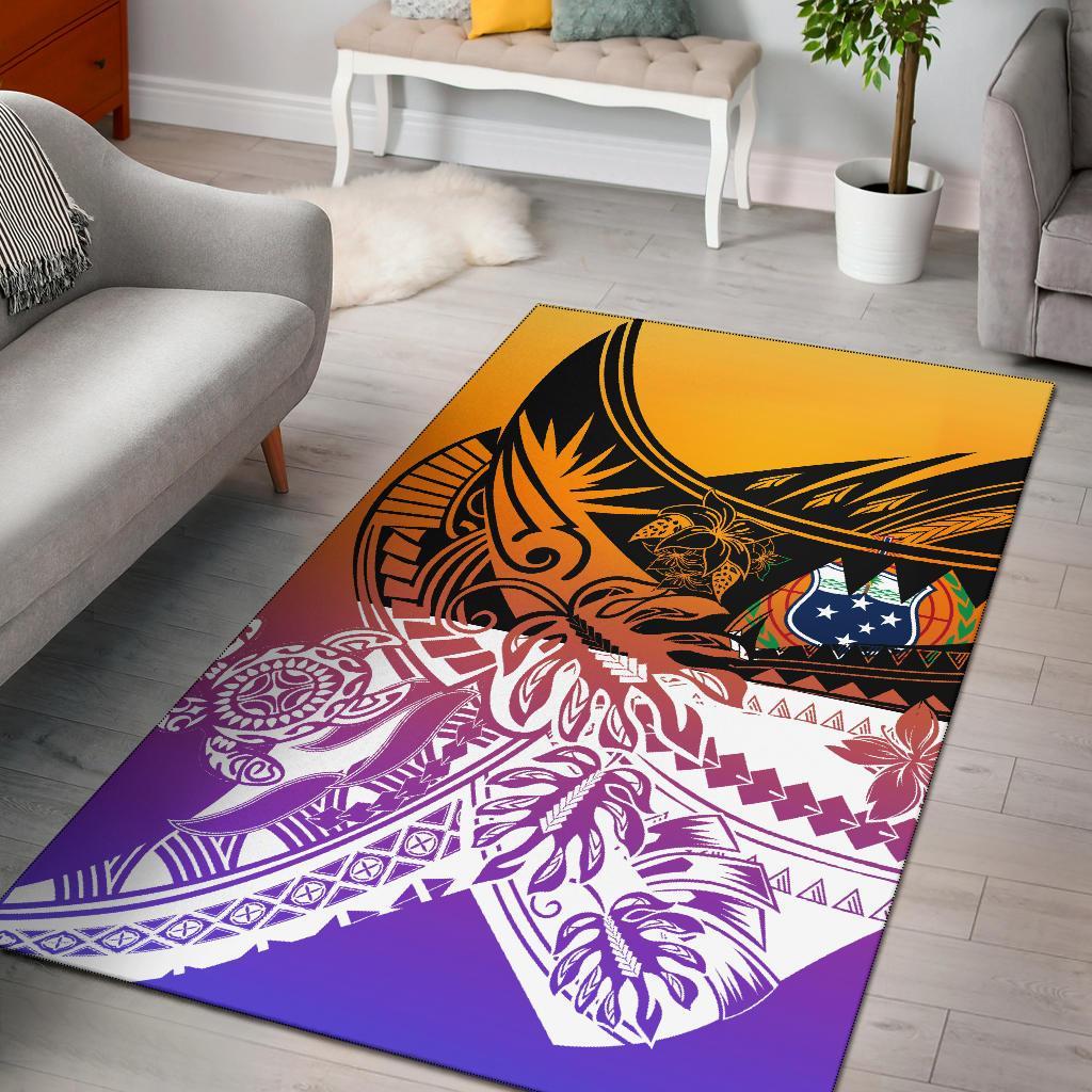 Samoa Area Rug - Tribal Jungle Pattern Purple - Polynesian Pride