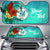 Niue Auto Sun Shade - Tropical Flowers Style Auto Sun Shade - Niue Universal Fit Green - Polynesian Pride