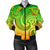 New Zealand Maori Mangopare Women Bomber Jacket Polynesian - Rasta Green - Polynesian Pride