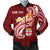 Fiji Custom Personalised Men's Bomber Jacket - Fiji Seal Polynesian Patterns Plumeria (Red) Red - Polynesian Pride