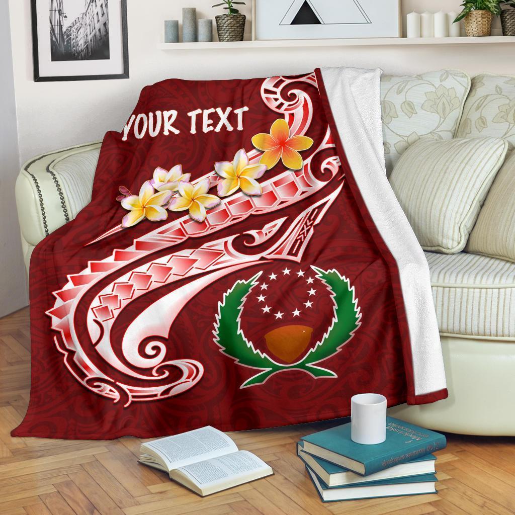 Pohnpei Personalised Premium Blanket - Pohnpei Seal Polynesian Patterns Plumeria - Polynesian Pride