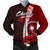 Chuuk Micronesia Men's Bomber Jacket - Coat Of Arm With Hibiscus Red - Polynesian Pride