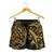 New Zealand All Over Print Women's Shorts, Maori Polynesian Tattoo Gold - Polynesian Pride