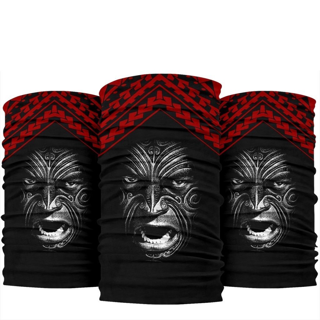 New Zealand Rugby Bandana Maori Haka Face One Size Black - Polynesian Pride