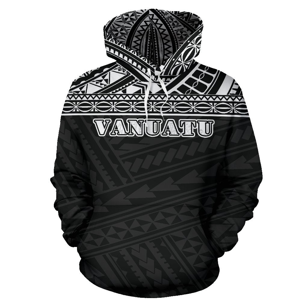 Vanuatu All Over Hoodie Polynesian Black Version - Polynesian Pride