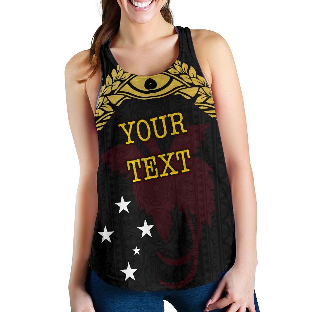Papua New Guinea Custom Personalised Women's Racerback Tank - Erudite Eye - Polynesian Pride