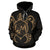 Tonga Polynesian Hoodie Tonga Coat of Arms In Turtle Map Gold - Polynesian Pride