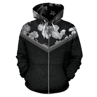 Hawaii Vintage Pattern Zip up Hoodie BMW Hisbiscus - Polynesian Pride