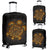 Polynesian Sea Turtle Gold Luggage Cover - Maori Style Black - Polynesian Pride